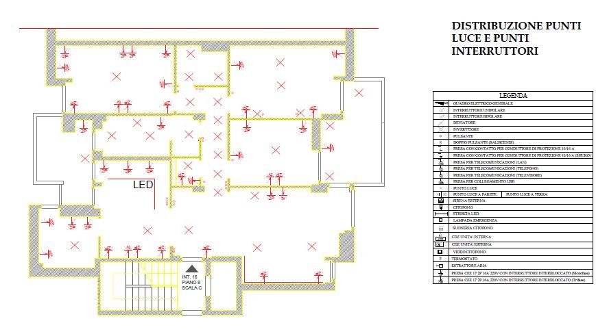Progetto impianti elettrici Via Salvatore Quasimodo Roma